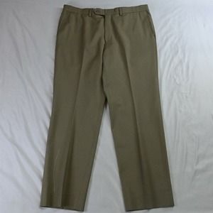 Riviera 38 x 32 Khaki Superfine Traveller Straight WoolDress Pants